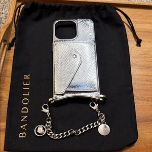 Bandolier Metallic Silver Phone Case with Chain